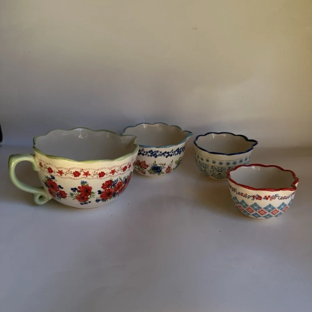 The Pioneer Woman Classic Charm Measuring Bowls Set Of 4 Floral Colorful